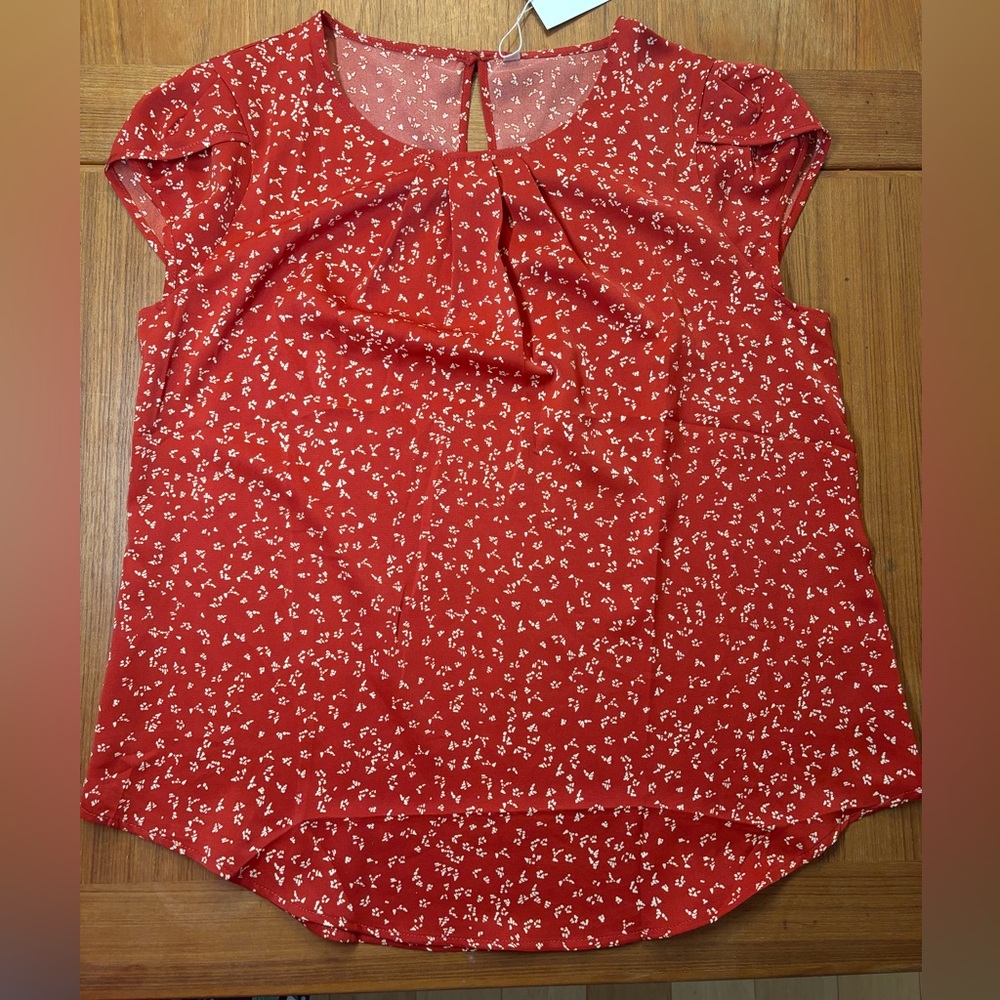Rust Floral Patterned Women's Top